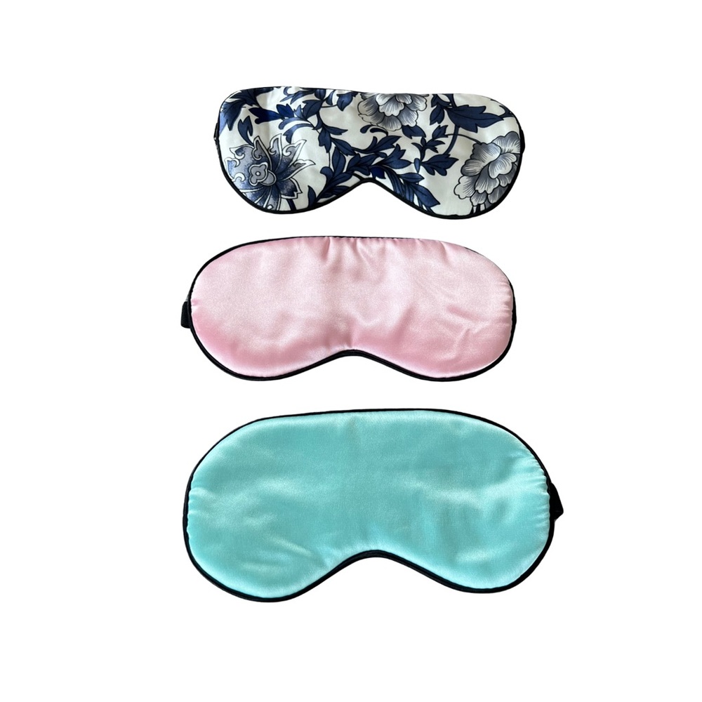NEW Floral, Pink, and Blue Sleep Masks Set